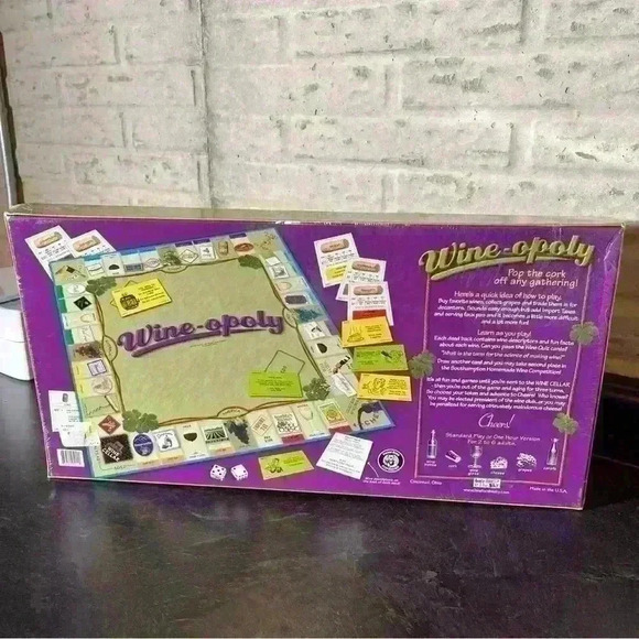 Wineopoly Wine-Opoly Monopoly Board Game NEW Factory Sealed USA Late for the Sky - Picture 2 of 7